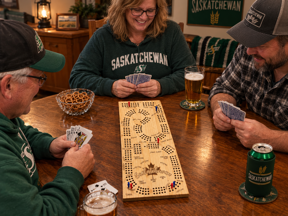 Saskatchewan Wooden Cribbage Board