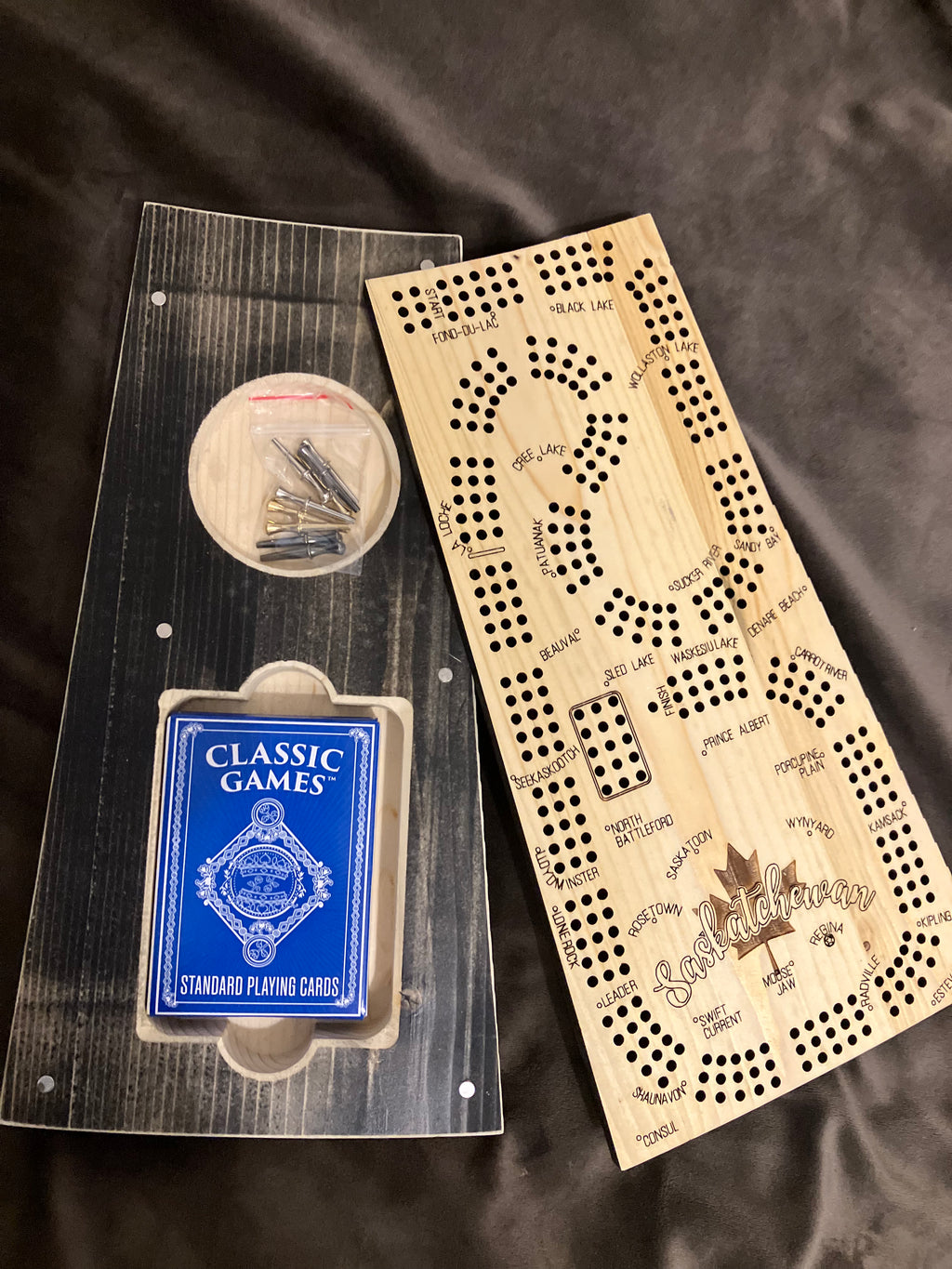 Saskatchewan Wooden Cribbage Board