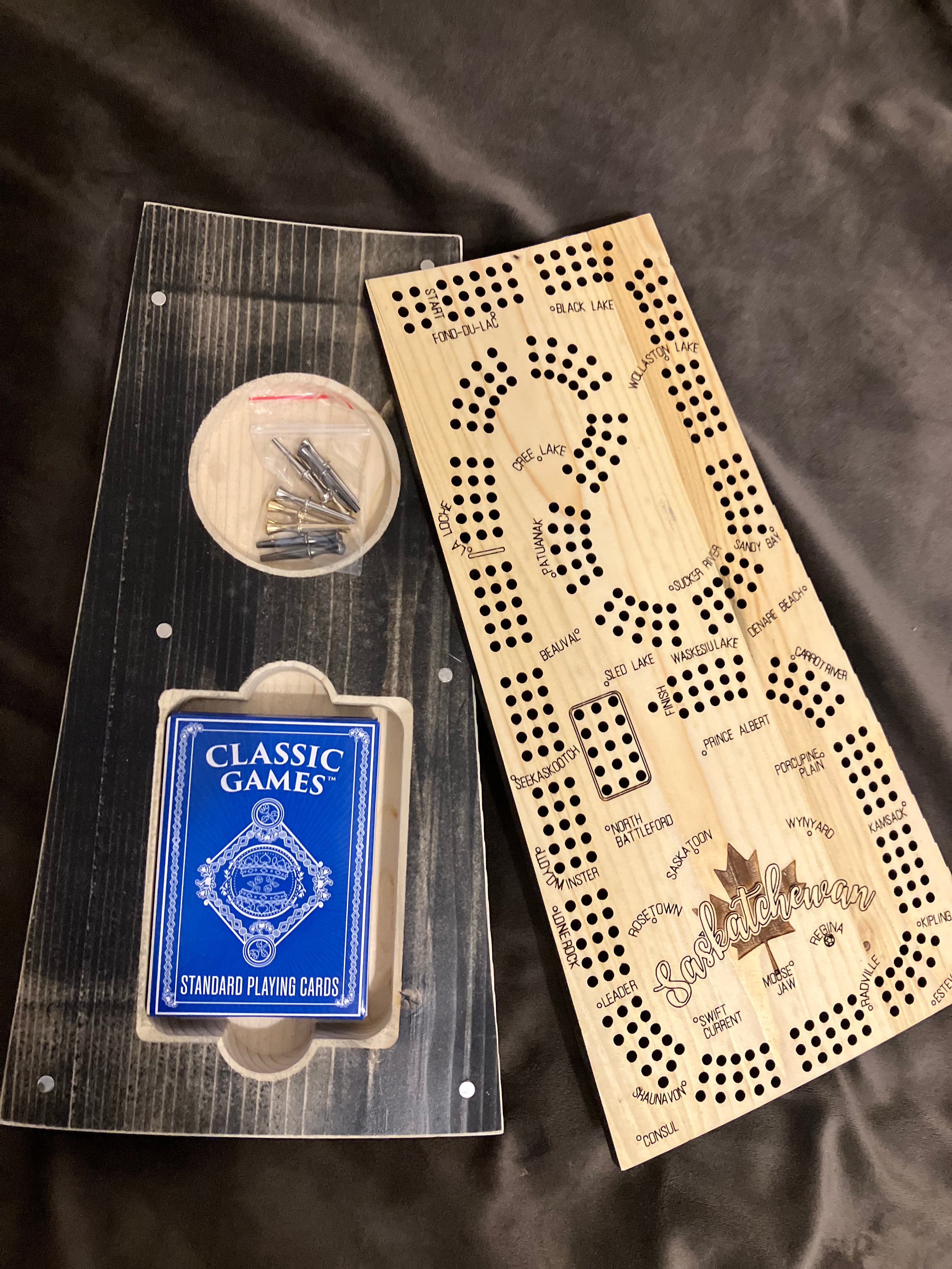 Saskatchewan Wooden Cribbage Board