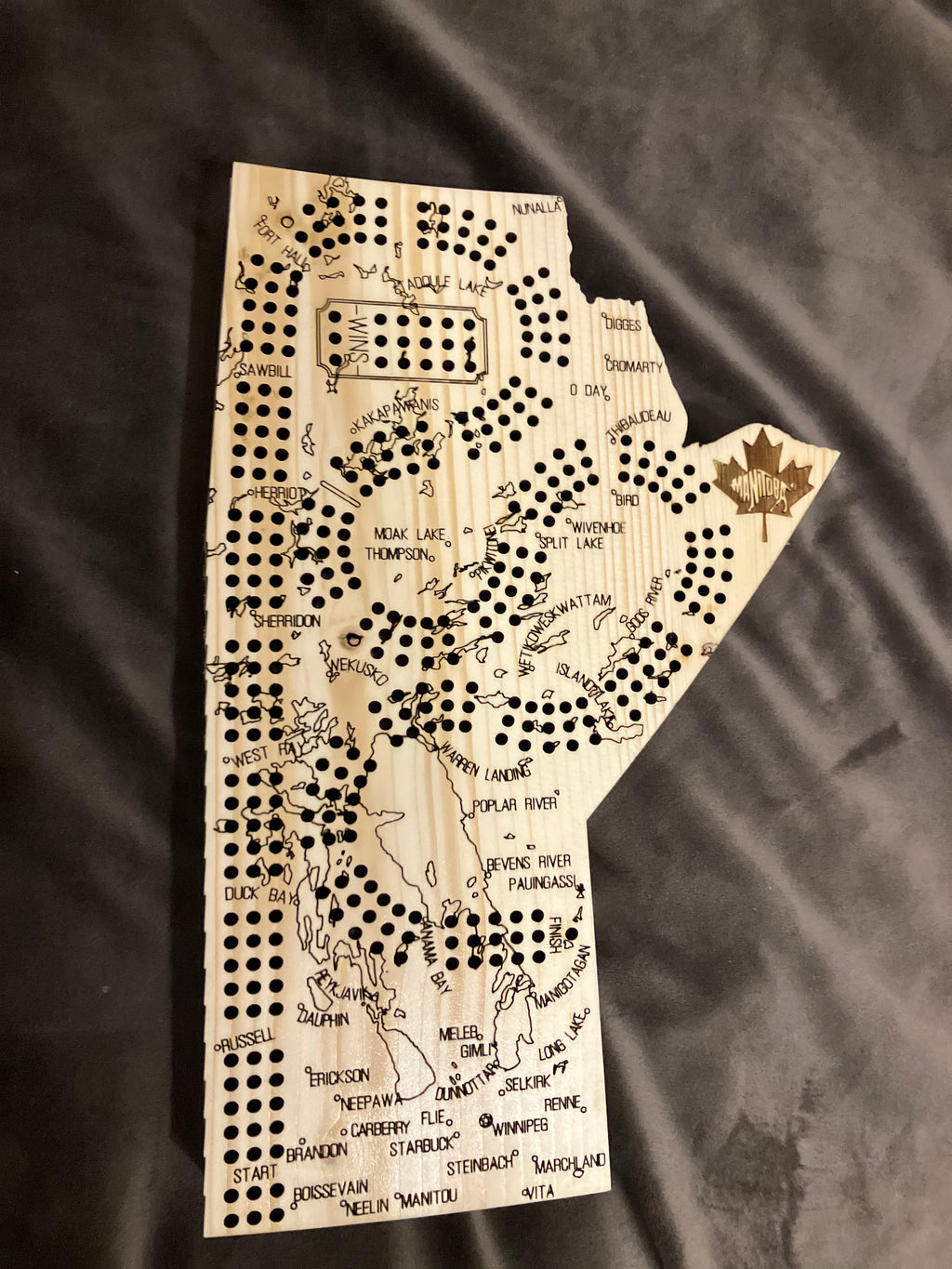 Manitoba Wooden Cribbage Board