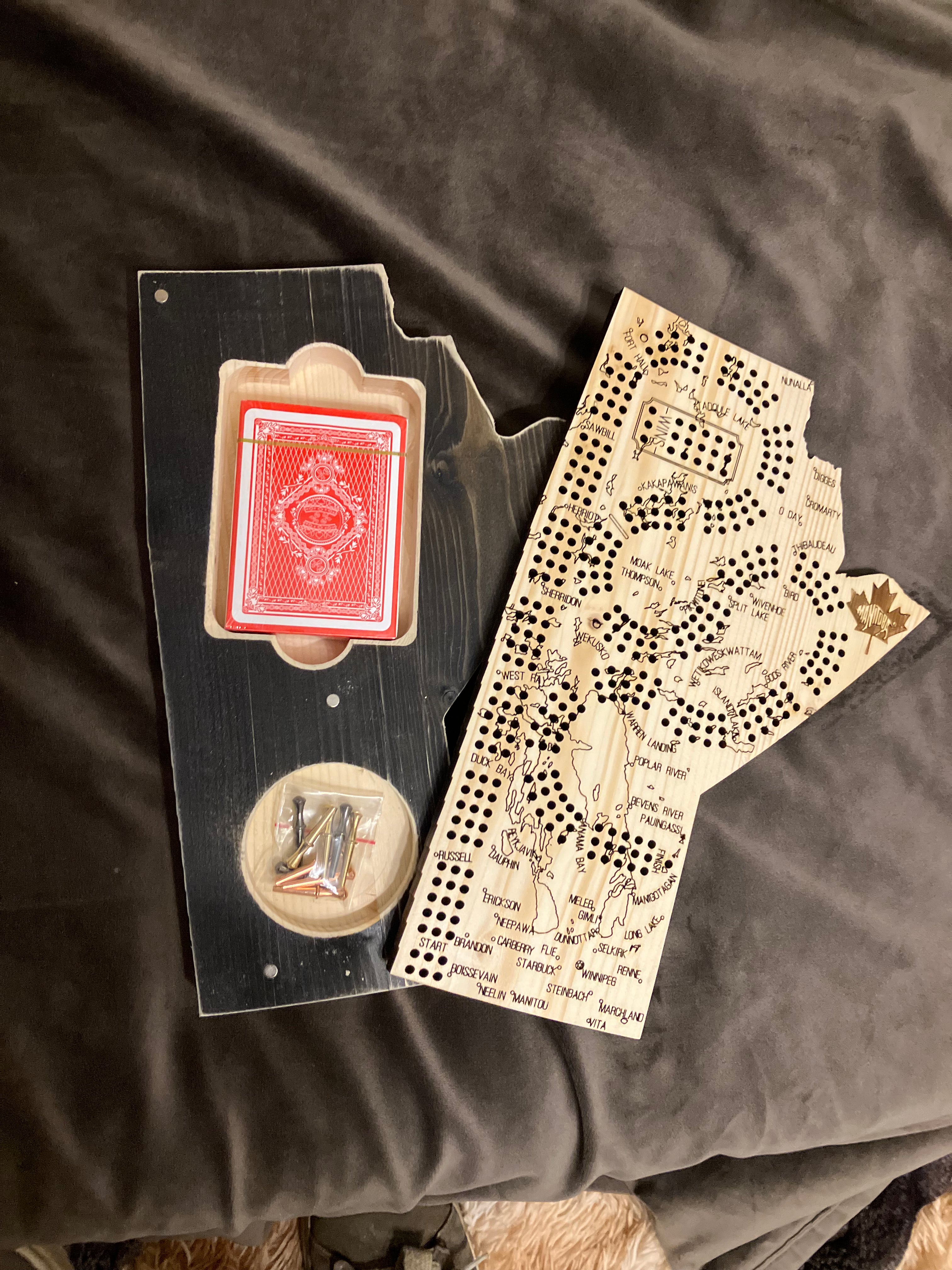 Manitoba Wooden Cribbage Board