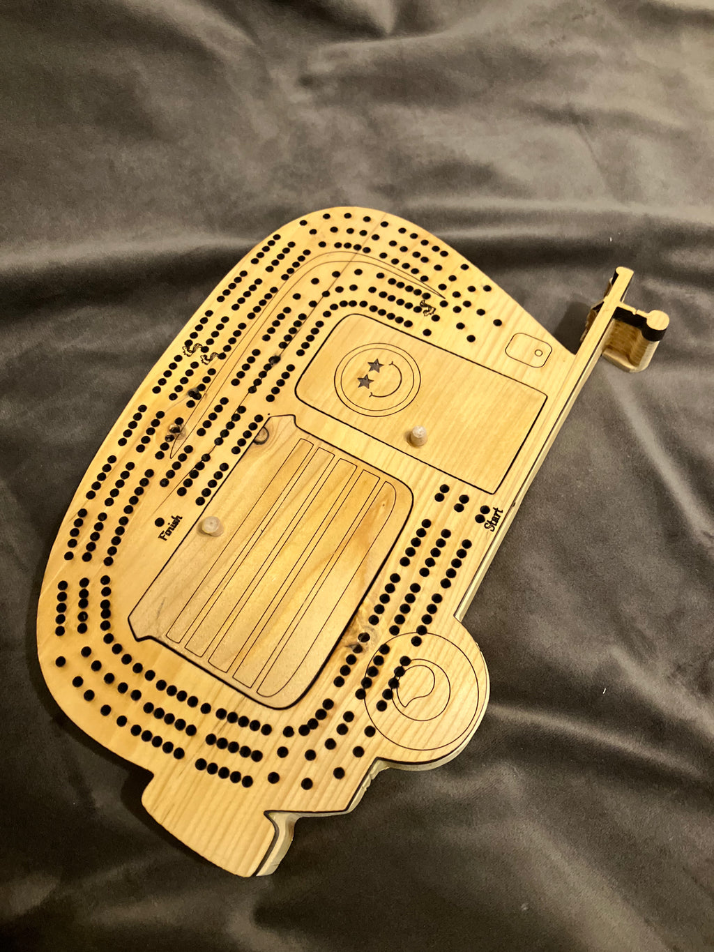 Boler Camper Wooden Cribbage Board