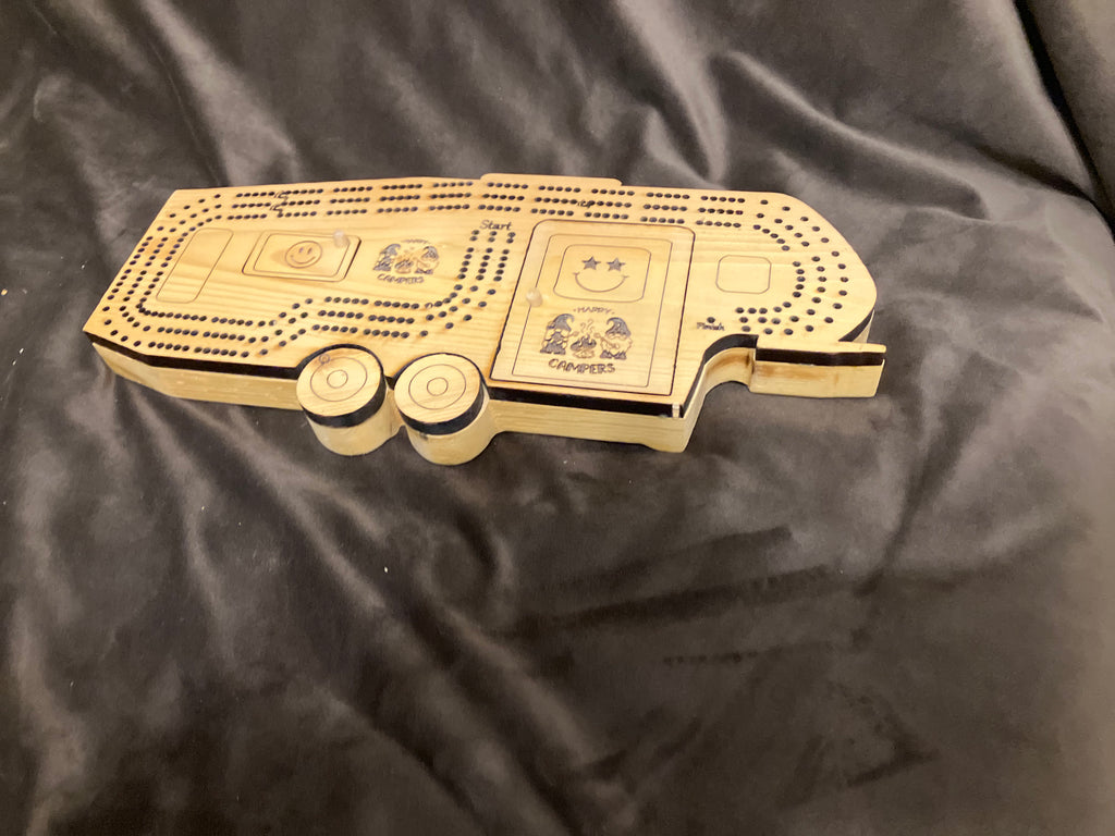 Fifth Wheel Wooden Cribbage Board