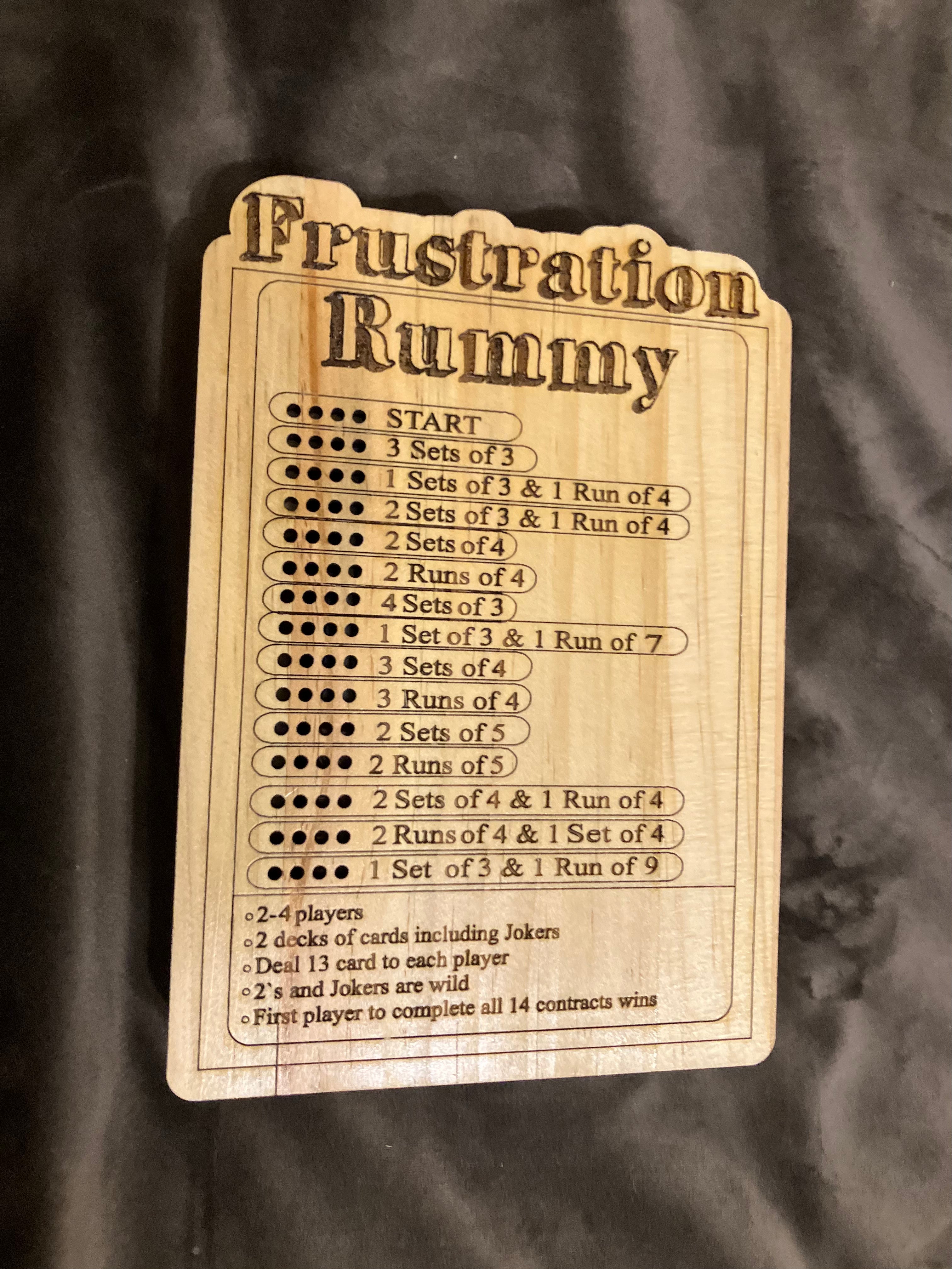 Frustration Rummy Wooden Card game