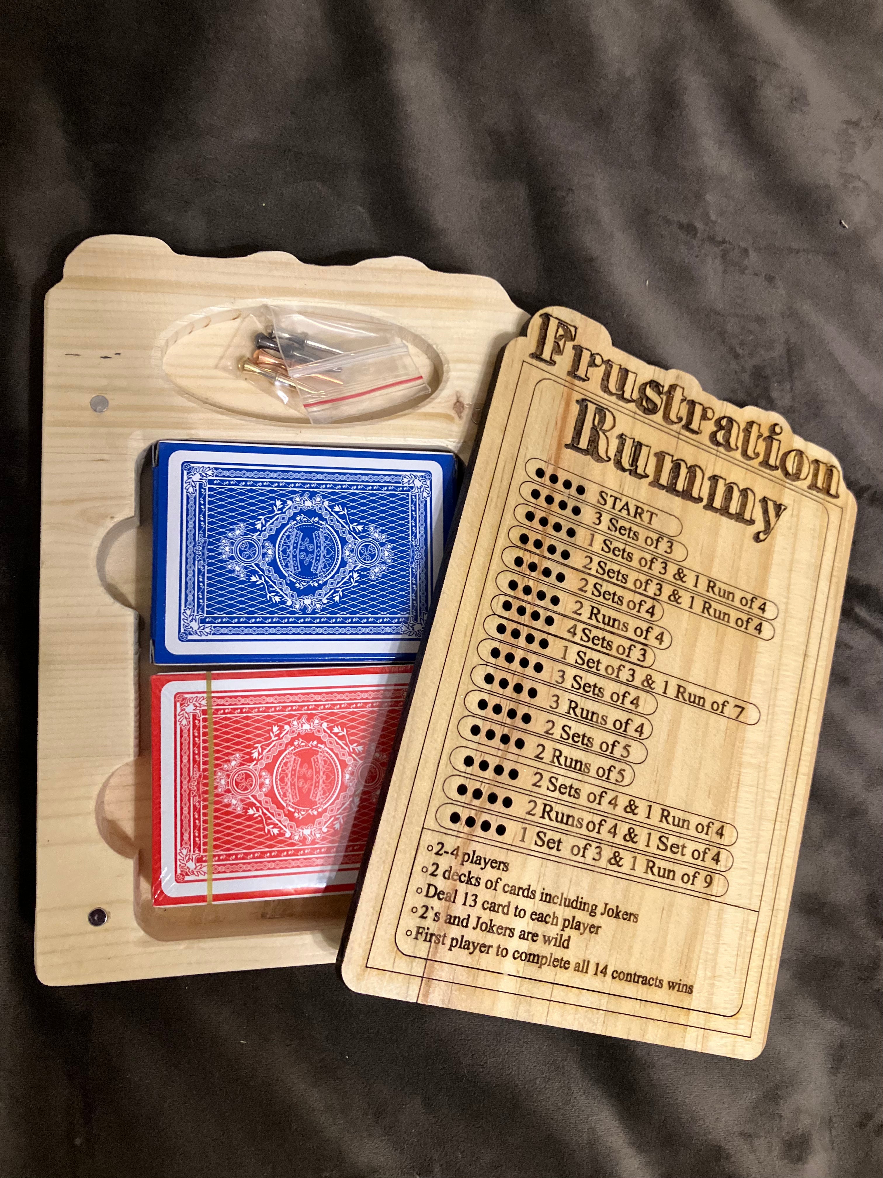 Frustration Rummy Wooden Card game