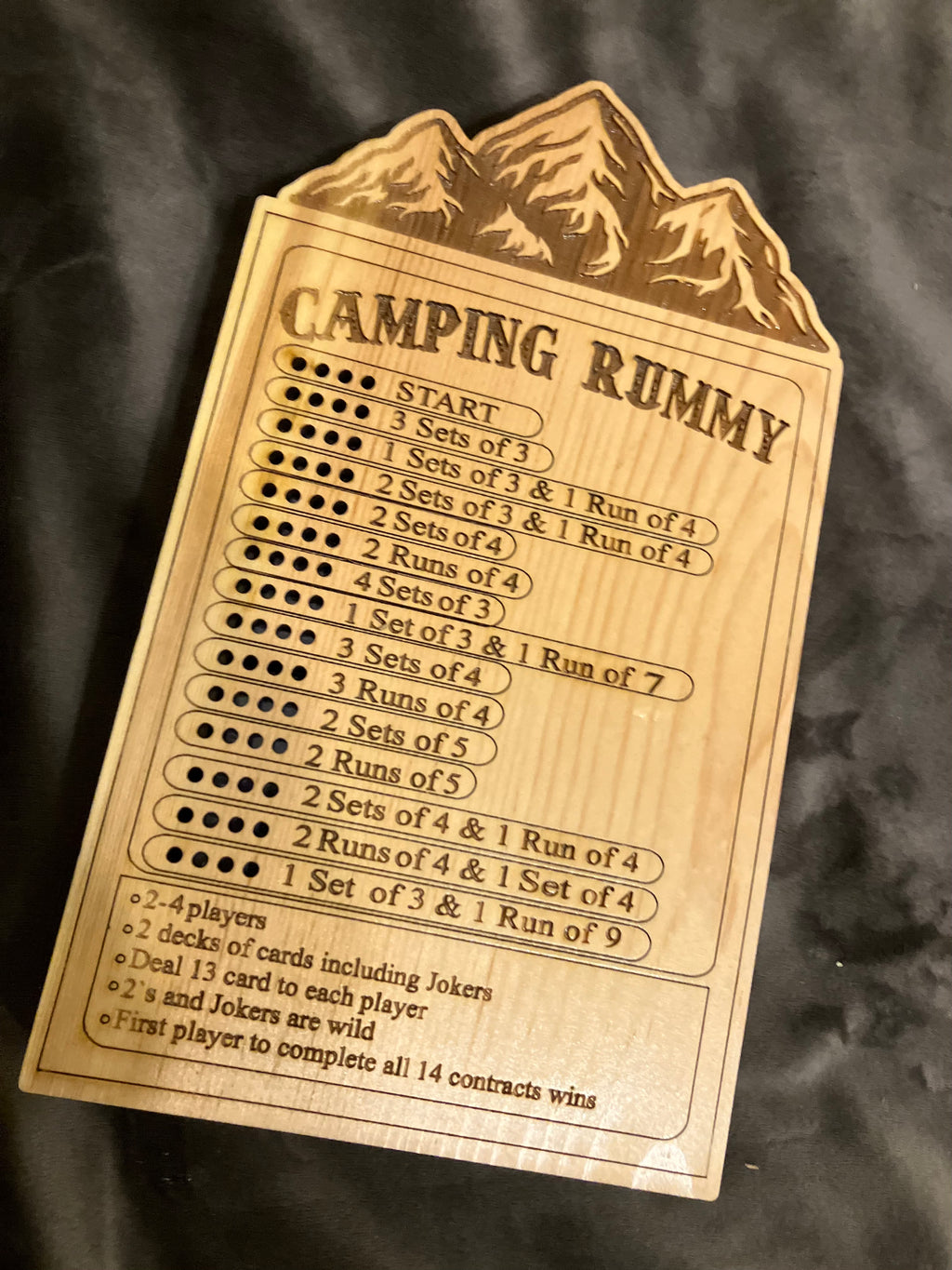 Camping Rummy Wooden Card game