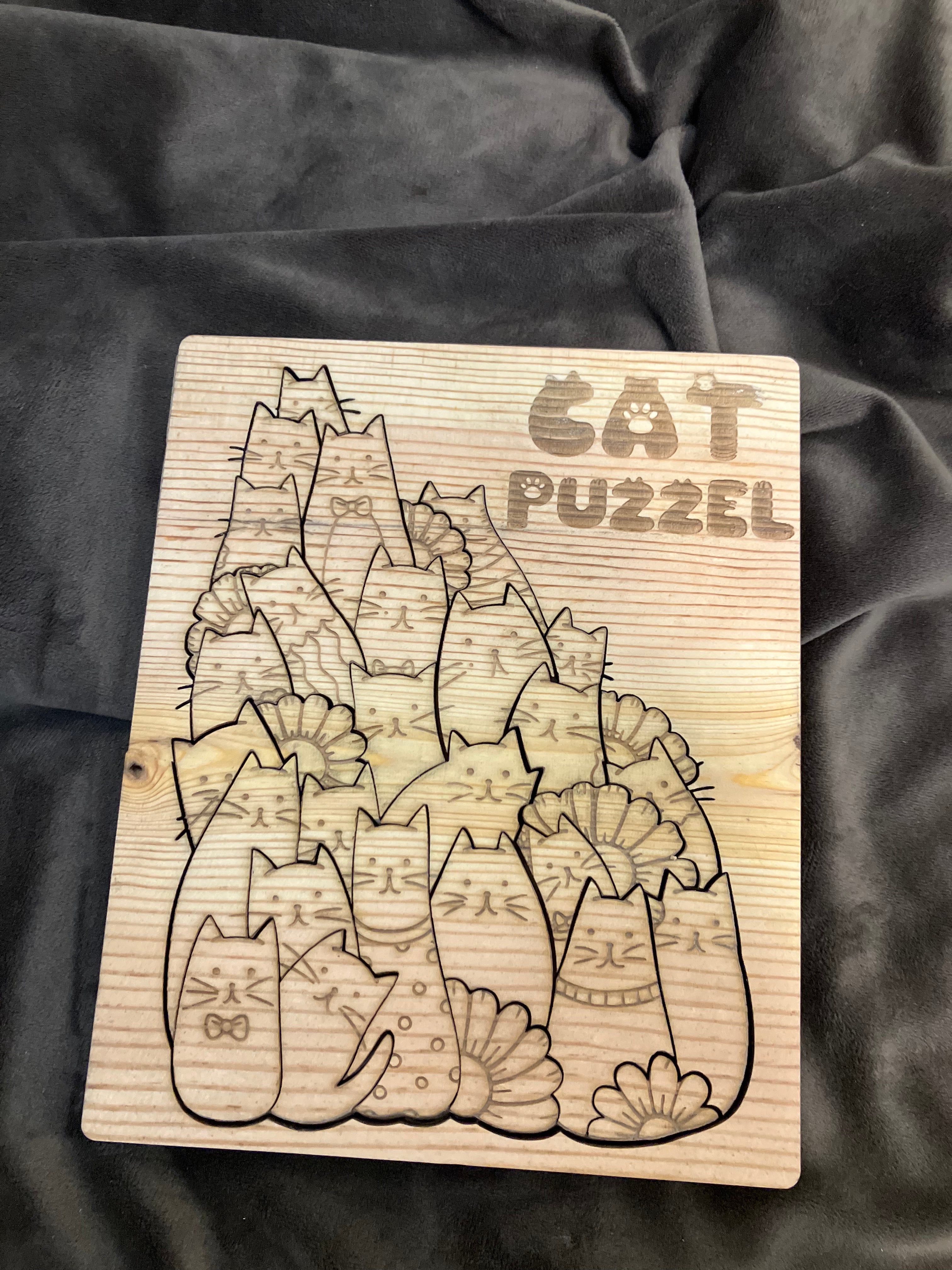 Wooden Snuggy Cat Puzzle