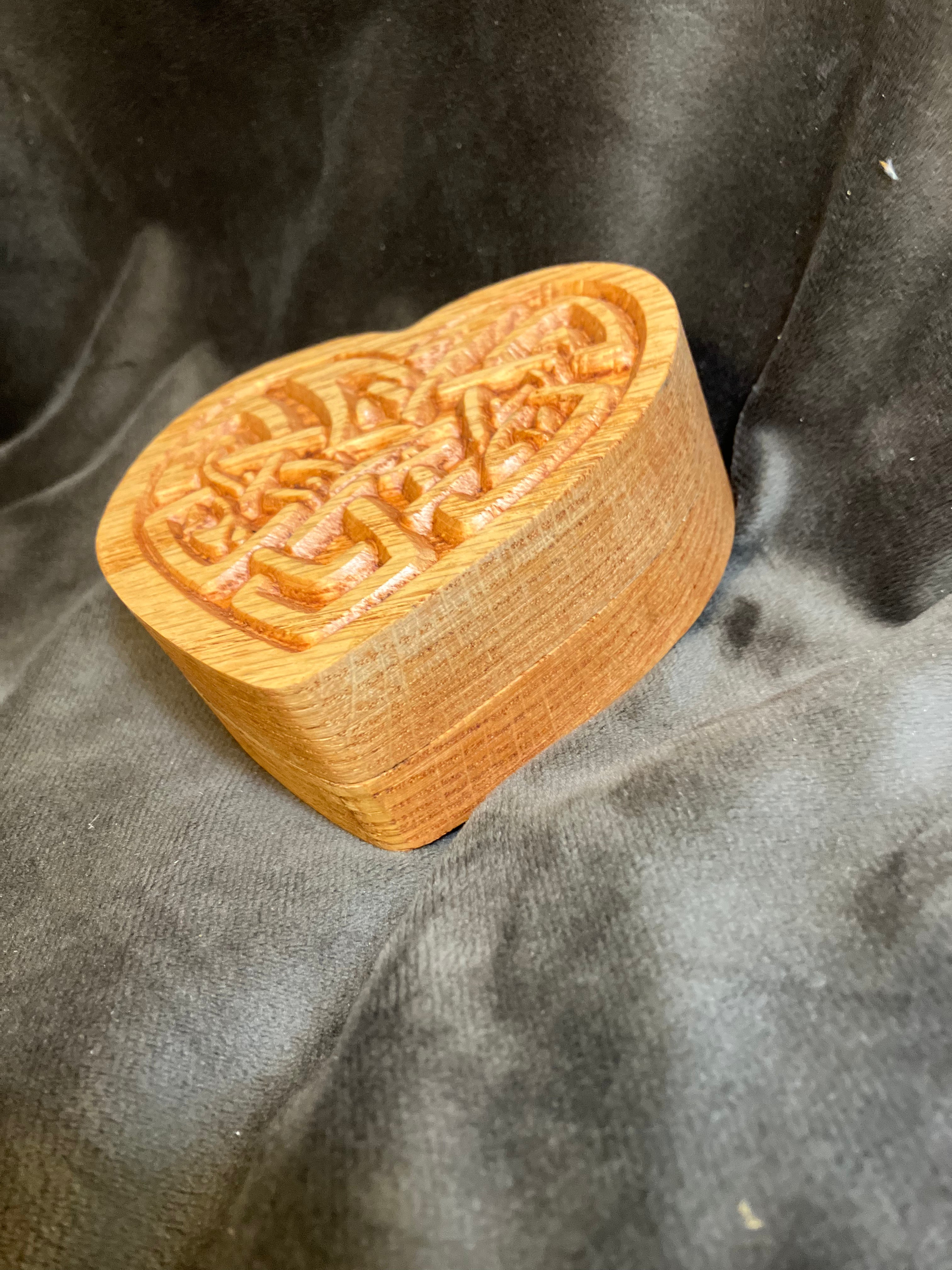 Oak Heart Shaped Jewlery Box