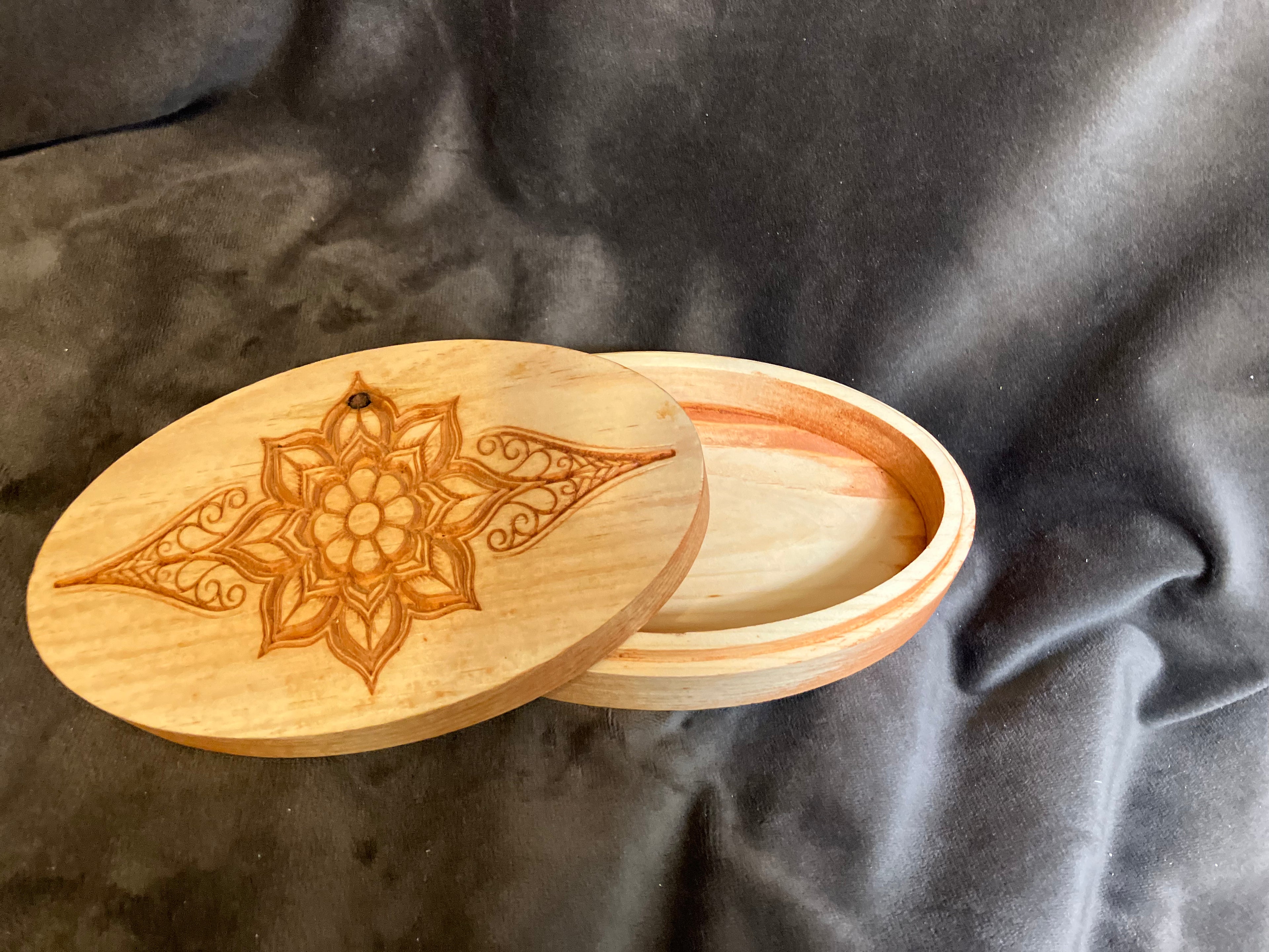 Wooden Oval Jewelry Box